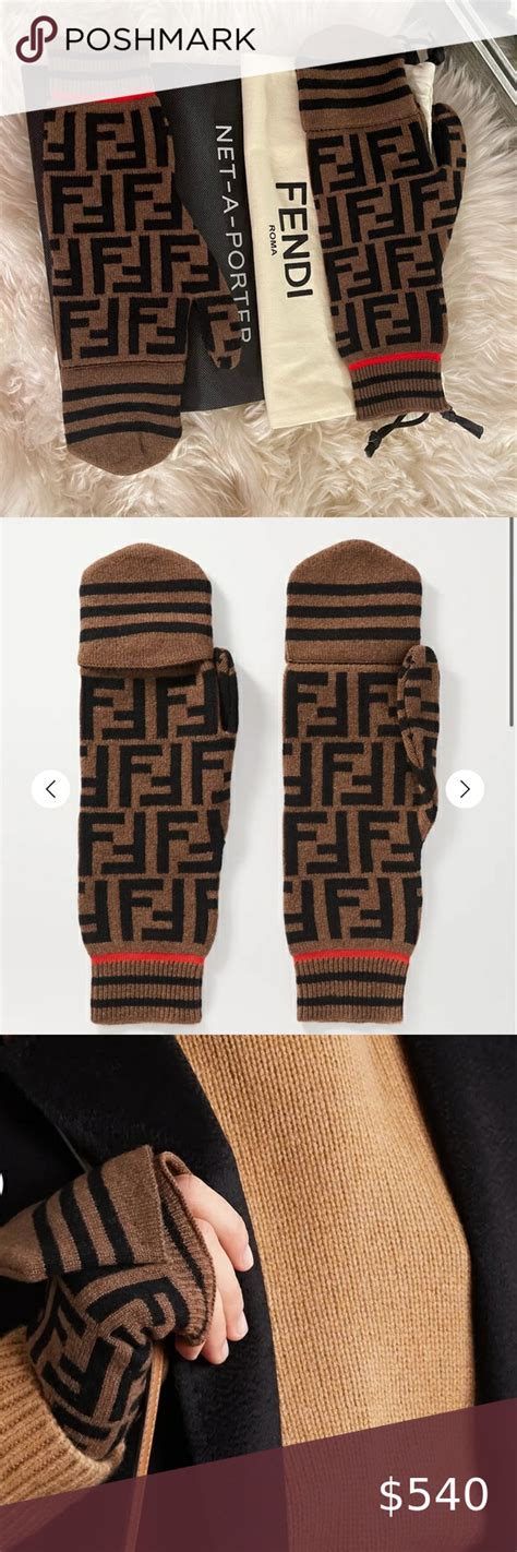 fendi fingerless gloves|fendi gloves women's.